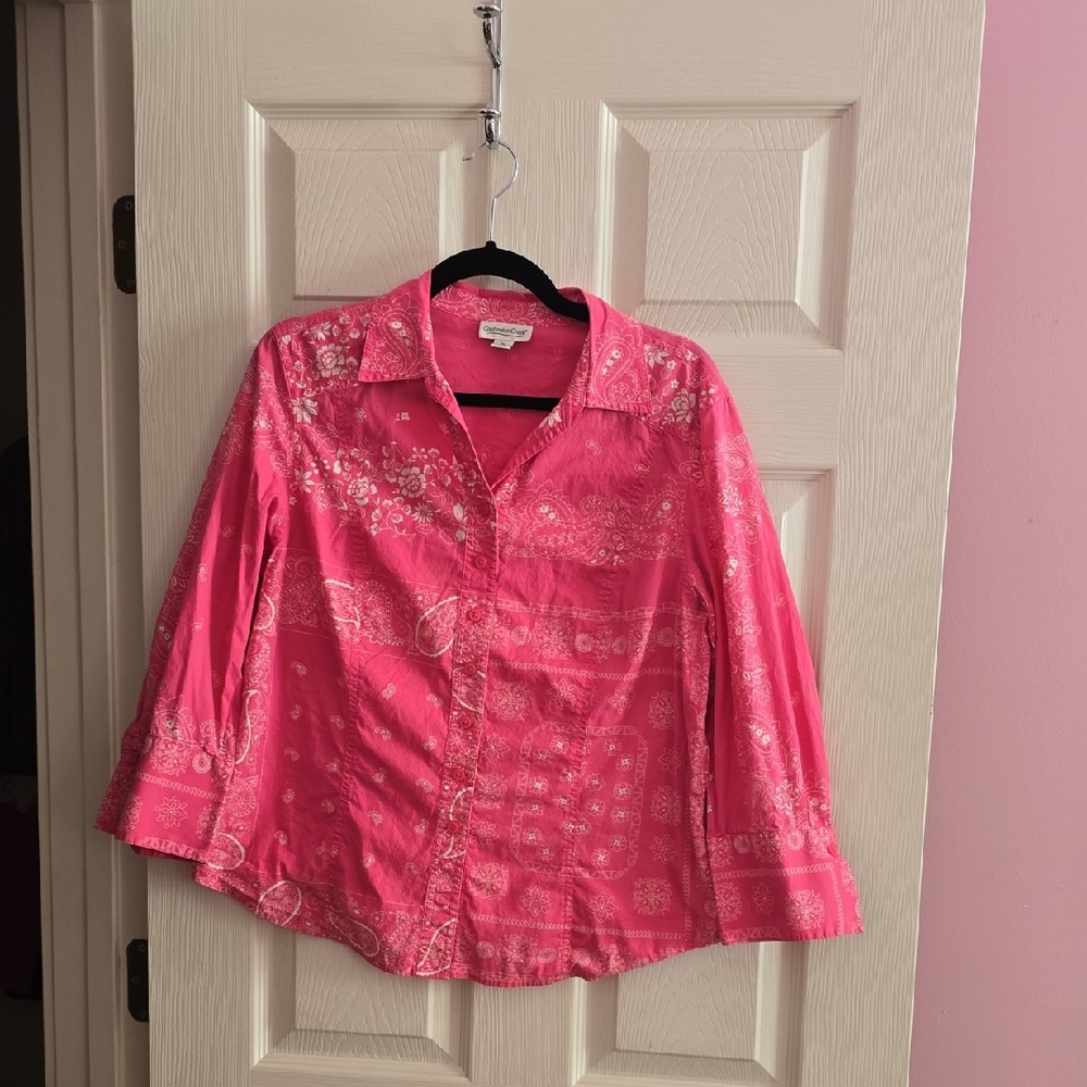 Coldwater Creek Fuchsia Paisley Blouse